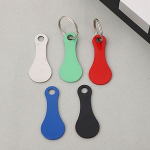 Stainless Steel Vintage Cartoon Silk Screen Printed Detachable Shopping Cart Chip Carabiner Keychain - Product Image 2
