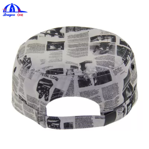 Gorra de cadete personalizada con estampado, gorra vintage de algodón de copa plana, gorras de diseño de periódico estilo streetwear OEM, gorra de asalto al por mayor, gorra de camuflaje de 5 paneles - Product Image 5