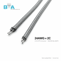 Câble de signal tressé OEM 24AWG 2C à faible étirement, fil coupé sur mesure à faible résistance pour équipement audio Hi-Fi et dispositifs médicaux