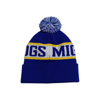 Bonnet tricoté tendance en acrylique de haute qualité avec logo personnalisé, bonnets d'hiver chauds, unis, teints, avec pompon