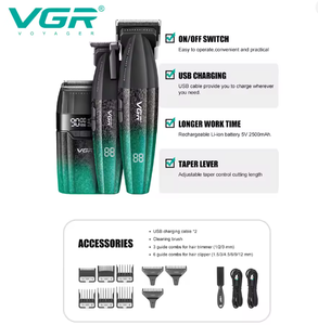 Cortadora de Pelo Profesional VGR V-640 S3, Cortadora de Pelo Inalámbrica, <span class=keywords><strong>Afeitadora</strong></span>, <span class=keywords><strong>9000</strong></span> RPM, Máquina de Cortar Pelo Ajustable para Hombres - Product Image 3