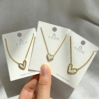 Collar con Colgante de Corazón de Acero Inoxidable, Chapado en Oro de 18K, Hipoalergénico e Impermeable, Joyería de Moda, Venta Caliente