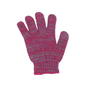 Guanti da bagno esfolianti per massaggio a cinque dita in poliestere personalizzati - Product Image 4