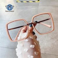 Teenyoun – lunettes surdimensionnées, carrées et fines, monture Pc, lunettes pour les yeux, mode étudiante, lunettes Anti-lumière bleue pour femmes