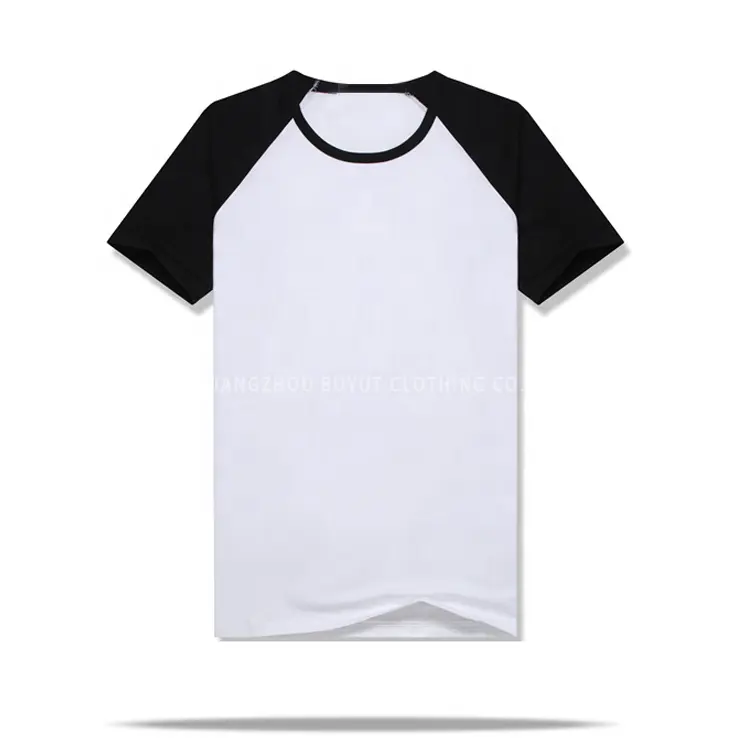 Custom新デザインコントラストカラーシャツぶつけ半袖ラウンドネックラグランスリーブT-shirt