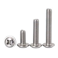 Vis métrique DIN967 à tête cylindrique Phillips, vis de machine en acier inoxydable 304 avec collier de fixation monobloc