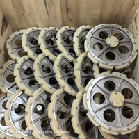Roue d'angle de convoyeur à chaîne aérien pour l'abattage de volaille Zunyan 485 mm 6 pouces pas Z10 avec arbre en acier inoxydable complet
