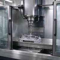 Fabrication sur mesure de montures de lunettes intelligentes en titane AI par usinage CNC 5 axes, montures optiques, pièces métalliques légères OEM