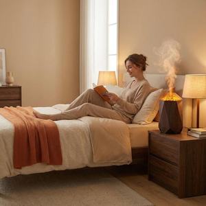 Umidificatore Ultrasonico da 1L con <span class=keywords><strong>Design</strong></span> Vulcano, Silenzioso, Effetto Legno, <span class=keywords><strong>Diffusore</strong></span> <span class=keywords><strong>di</strong></span> <span class=keywords><strong>Aromi</strong></span> per Scrivania - Product Image 5