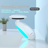 Transfrontalier ET Net rouge pingouin atmosphère lampe capteur sans contact chaud/froid anti-éclaboussures lavabo robinet de toilette