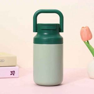 Blue Stainless Steel Vacuum Tumbler With Handle Minimalist Design Travel Insulated <b>Flask</b> 12-24 Hours Thermal Keep Hot Cold - Product Image 2