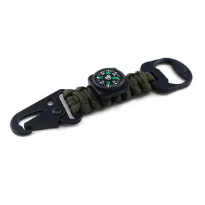 Hot Sale Camping Equipment Custom Survival Key Chain, Gadgets For Men Camping Fashion Custom Logo Compass Keychain