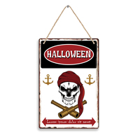 Populaire vintage Halloween pirate squelette conception en bois artisanat tenture murale en bois signe décor
