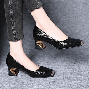 Factory Direct Women's Dress <b>Pumps</b> With Metal Toe Cap Geometric Heel for Corporate Events Women - Product Image 2