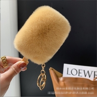 Pendentif mignon de sac de glace de lapin de Rex pendentif porte-clés de voiture Instagram en peluche rouge