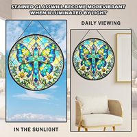 Attrape-soleil 2D en acrylique style vitrail, motif fée endormie sur branche, design aile d'elfe, ornement suspendu pour décoration murale/fenêtre, art décoratif pour la maison