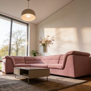 Ensemble de canapés modulaires modernes de luxe en tissu velours rouge, canapé en velours marron personnalisé, canapé en forme de <span class=keywords><strong>L</strong></span>, meubles de salon - Product Image 5