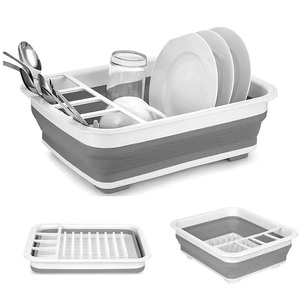 Özelleştirilebilir plastik katlanabilir çanak süzgeç çift katmanlı katlanabilir kurutma raf taşınabilir yemek kevgir ile Logo teşhiri - Product Image 1