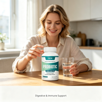 Probiotique 300 Milliards UFC 60 Capsules avec 6 Souches Ciblées Supplément OEM pour la Santé Digestive et Immunitaire
