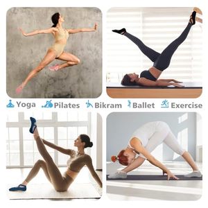 Chaussettes de yoga en coton personnalisées en gros pour le yoga et le Pilates, chaussettes antidérapantes en coton pour femmes et hommes - Product Image 4