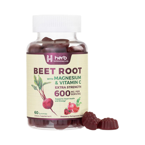 Complément alimentaire en gummies de betterave, marque privée OEM/ODM, absorption rapide, gummies de racine de betterave naturels et biologiques - Product Image 1