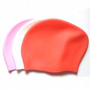 Bonnet de bain unisexe en silicone pour cheveux longs, antidérapant, haute élasticité, protection des oreilles, imperméable, couleur unie, USA Mairun - Product Image 1