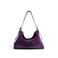 Design personnalisé Automne Hiver Sac fourre-tout de luxe en daim pour femmes Sac à main en cuir de vachette véritable Sac à bandoulière à la mode