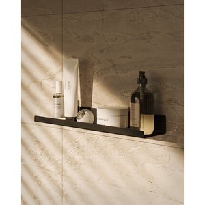 Étagère murale en métal Helga, noir mat, acier thermolaqué, style industriel moderne, pour salon et cuisine - Product Image 2