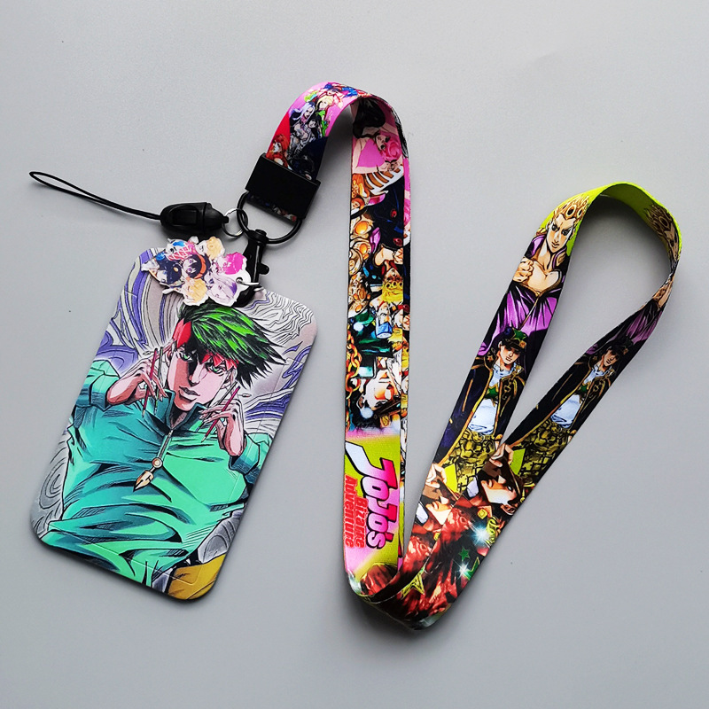 Lanyard Japanese Anime Cool Cartoon JoJo's Adventure Card Holder Student ID Name Badge Card Case Accessories Card Cover Lanyards Image 4