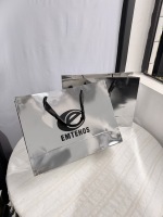 Biodegradable Recyclable White Paperboard Boxes Hand-Held Drawstring Paper Bags Jewelry Gifts Clothing Shopping Food Custom Logo