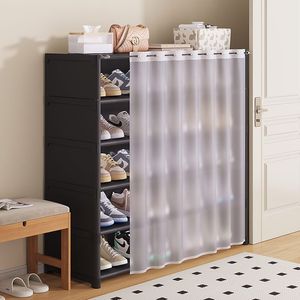 Meuble à chaussures multi-niveaux en métal <span class=keywords><strong>NFS</strong></span>, anti-poussière, sur pied, pour salon, dortoir, petit espace - Product Image 3