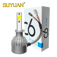 Système d'éclairage automobile Lumière LED 36W Ampoule 4500LM Super White C6 H1 Phare COB à LED longue durée