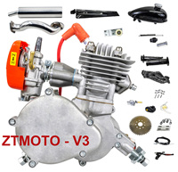 Motore a benzina Ztmoto con cilindro rivestito in Nikasil per biciclette a 2 tempi, set motore MZ65 con scarico silenzioso, carburatore PHBG21mm, 85cc di potenza.