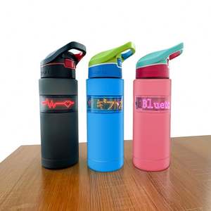 Botella de agua LED con luz controlada por aplicación inalámbrica recargable Pantalla de mensaje personalizada Taza deportiva LED intermitente LED plástico cu - Product Image 4