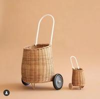 Panier de rangement pour poussette en rotin naturel tressé fait main, panier décoratif pour chambre d'enfant, 3 couleurs - Vente chaude