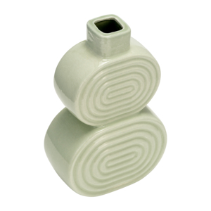 Vaso moderno in ceramica con cerchi impilati per l'arredamento del soggiorno, vaso decorativo per fiori per camera da letto, ufficio, ingresso, tavolo - Product Image 5