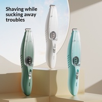 Tondeuse à poils pour animaux de compagnie avec aspirateur intégré, alimentation USB, faible bruit, kit de toilettage pour chats et petits chiens - Ensemble complet de toilettage à domicile