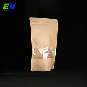 Food Safe Biodegradable Kraft Paper Stand up Bag for Coffee Bean Nut Tea and <strong>Flavored</strong> Tea Food Storage - Product Image 3