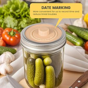 <span class=keywords><strong>Pot</strong></span> Mason <span class=keywords><strong>à</strong></span> large ouverture avec couvercle de fermentation <span class=keywords><strong>à</strong></span> joint hermétique, kit pour kimchi, sauerkraut et autres. - Product Image 5