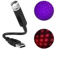 Projecteur laser USB ciel étoilé pour voiture, lampe galaxie RGB activée par le son pour la décoration intérieure du toit de voiture