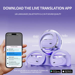 Auriculares inteligentes M112 AI, cómodos auriculares WiFi, interpretación simultánea, 145 idiomas, compatibilidad Android sin conexión en línea - Product Image 2
