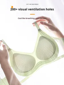 Women's Summer Thin Solid <b>Wire</b>-Free Adjustable Straps Large Size Knitted Bralette Sexy V-Neck <b>Soft</b> Breathable 3D Jelly Strip - Product Image 5