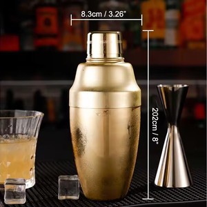 Ensemble de shakers à cocktail en acier inoxydable 304 de style américain avec jigger en métal écologique Logo personnalisé Diverses couleurs Wine Bartending - Product Image 4