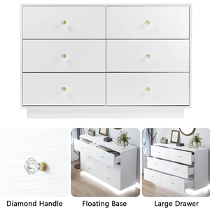 <span class=keywords><strong>Commode</strong></span> à <span class=keywords><strong>tiroirs</strong></span> en bois blanc bon marché avec éclairage LED, <span class=keywords><strong>6</strong></span> <span class=keywords><strong>tiroirs</strong></span>, meubles de chambre à coucher - Product Image 5
