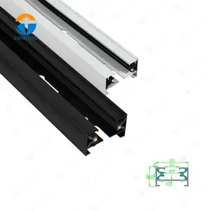 Media pulgada y tamaño personalizado pista de aluminio para las luces LED con cuerda para suspender