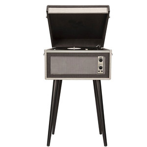 รองรับ <span class=keywords><strong>usb</strong></span>/tf/fm/bluetooth ดีไม้และผ้า MDF พร้อมลำโพงไวนิลหนัง PU เครื่องเล่นแผ่นเสียงออลอินวันพร้อมขาแข็ง - Product Image 1