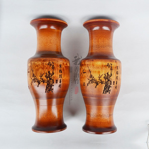 Bamboo Vase Round Handmade Asian Zen Style Home Decor For Chinese New Year Gift - Product Image 3