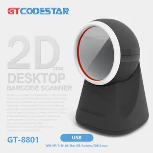 Gtcodestar GT-8801 tự động cuốn sách giá Máy quét USB có dây máy tính để bàn mã qr quét đầu đọc 2D Máy Quét Mã Vạch nền tảng