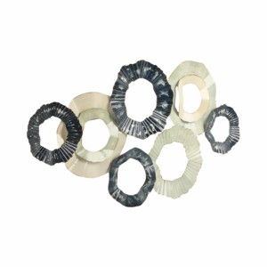 Decorazione da parete circolare in metallo a tema costiero per soggiorno, camera da letto, bagno, decorazione d'interni - Product Image 2