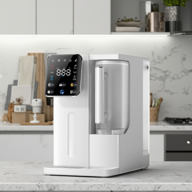 High Quality RO System Desktop Water Cooler Hot and Ice Water Touch Screen Control Water Dispenser with Portable Kettle